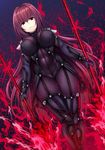  beeyan bodysuit erect_nipples fate/grand_order scathach_(fate/grand_order) thighhighs weapon 