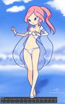  1girl blue_eyes female full_body navel petite pink_hair ryuhi side_ponytail solo standing tagme 