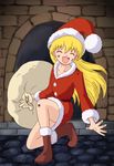  akazukin_chacha bag blonde_hair magical_princess open_mouth santa 