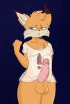  ! animal_genitalia animal_penis balls big_penis blue_eyes bubsy bubsy_(series) canine_penis cute erection feline fur girly humanoid lynx mammal orange_fur penis salamikii see-through_shirt thick_thighs transparent_clothes video_games wide_hips 