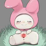  anthro blush clitoris female grey_background half-closed_eyes hi_res lagomorph looking_at_viewer mammal my_melody please_my_melody pussy rabbit rinrin_(pixiv) sanrio simple_background sitting smile solo spread_legs spread_pussy spreading 