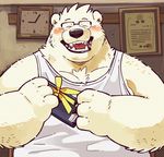  anthro bear blush clothed clothing eyewear garouzuki ken_(garouzuki) male mammal overweight smile 