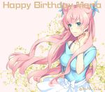  blue_eyes blush character_name english flower happy_birthday long_hair maria_cadenzavna_eve pink_background pink_hair senki_zesshou_symphogear smile solo touyama_sabu twitter_username 