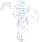  back_at_veiwer balls blackbear bottomless butt clothed clothing feet mammal penis raccoon sketch sly_cooper sly_cooper_(series) video_games 