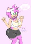 absurd_res amy_rose anthro asmartboy big_breasts breasts cleavage clothed clothing english_text female hedgehog hi_res mammal smile solo sonic_(series) text wide_hips 
