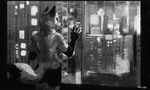  anthro briefs canine clothed clothing fur hair inside male mammal monochrome oouna solo standing topless underwear 