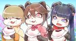  artist_request black_hiar brown_hair chinese_clothes eating furry hair_over_eyes open_mouth panda pink_eyes short_hair 