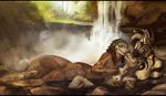  2016 anthro black_fur black_mane black_nipples black_nose brown_scales canine cuddling digital_media_(artwork) digital_painting_(artwork) ear_piercing equine eyes_closed feline female forest fur grey_hair group hair hand_on_chest hybrid ixchel jewelry male male/female mammal mane multicolored_fur multicolored_scales naga necklace nipples oouna open_mouth outside partially_submerged piercing reptile rock sanaa scales scalie signature snake stripes tiger tree two_tone_fur two_tone_mane water waterfall white_fur white_mane white_scales wolf zal zebra 