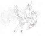  2017 big_macintosh_(mlp) carrying equine female flying friendship_is_magic horn horse male mammal monochrome my_little_pony pony princess_luna_(mlp) saturdaymorningproj surprise winged_unicorn wings 