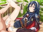  1girl bad_id bad_pixiv_id blue_eyes blue_hair blush cape censored fire_emblem fire_emblem:_kakusei gloves hetero leg_up long_hair looking_at_viewer lucina mosaic_censoring nude penis pussy sex solo_focus sweat tiara vaginal yuguraniru 