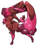  2014 absurd_res alternate_color ambiguous_gender anthro big_butt butt digital_media_(artwork) fluffy hi_res lagomorph looking_at_viewer lopunny mammal nintendo nude nyosaku open_mouth pok&eacute;mon pubes shiny shiny_pok&eacute;mon simple_background solo video_games voluptuous white_background 