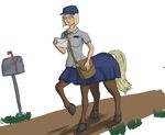  2015 bag centaur clothed clothing envelope equine equine_taur female hat hooves mail mailbox mailman mammal road solo standing taur tggeko 