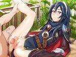  bad_id bad_pixiv_id blue_eyes blue_hair blush cape censored fire_emblem fire_emblem:_kakusei gloves imminent_sex imminent_vaginal leg_up long_hair looking_at_viewer lucina mosaic_censoring nude penis pussy solo_focus sweat tiara trembling_penis yuguraniru 