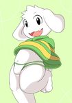  anthro asriel_dreemurr briefs bulge caprine child clothed clothing cub fur goat male mammal monster navel open_mouth sagemerric simple_background solo undertale underwear video_games white_fur young 