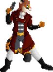  affectos anthro belt boots button_(disambiguation) clothed clothing coat digital_media_(artwork) feline female fighting_stance footwear gun hair handgun holding_object holding_weapon invalid_tag mammal overcoat pants pistol pixel_(artwork) ranged_weapon smile solo sprite_art standing straps weapon 