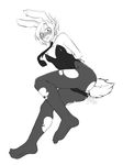  after_sex arms_behind_back blush bound bound_wrists bunnysuit cum detached_collar feet greyscale highres league_of_legends less looking_at_viewer monochrome necktie pantyhose riven_(league_of_legends) solo tearing_up tears torn_clothes torn_legwear worried 