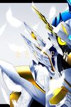  armor character_name commentary_request feathers helmet highres kamen_rider kamen_rider_brave kamen_rider_ex-aid_(series) kooun_no_ryuusei_zero male_focus solo taddle_legacy_level_100 wings yellow_eyes 