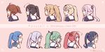  :d ahoge alternate_hairstyle bare_shoulders blonde_hair blue_eyes blue_hair bow brown_eyes brown_hair choker commentary_request dated detached_sleeves english green_eyes green_hair grin hair_bow hair_ornament hair_ribbon hairband hairclip harusame_(kantai_collection) kantai_collection kawakaze_(kantai_collection) long_hair looking_at_viewer multiple_girls murasame_(kantai_collection) nakaaki_masashi open_mouth pink_eyes pink_hair ponytail purple_hair red_eyes remodel_(kantai_collection) revision ribbon sailor_collar samidare_(kantai_collection) school_uniform serafuku shigure_(kantai_collection) shiratsuyu_(kantai_collection) short_ponytail smile suzukaze_(kantai_collection) twitter_username umikaze_(kantai_collection) yamakaze_(kantai_collection) yuudachi_(kantai_collection) 