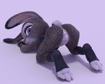  3d_(artwork) anthro digital_media_(artwork) disney f-t-rabbit female fur judy_hopps lagomorph looking_back mammal multicolored_fur nude nudist purple_eyes rabbit solo zootopia 