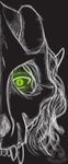  bluwolfie42 bone cobaltdevil digital_drawing_(artwork) digital_media_(artwork) glowing glowing_eyes green_eyes hair horn looking_at_viewer mask not_furry skull 