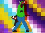  canine clothing creeper digital_media_(artwork) female hi_res hoodie jewelry mammal minecraft nintendo piercing red_eyes standing video_games 