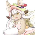  artist_request brown_eyes furry made_in_abyss nanachi_(made_in_abyss) open_mouth rabbit white_hair 