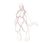  acethebigbadwolf anthro big_breasts breasts digital_media_(artwork) digitigrade feline female mammal nipples panther sketch 