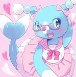  blue_eyes brionne furry glasses kemoribon open_mouth pokemon 