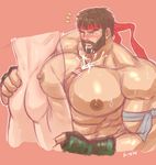  2boys abs ass bara blush cum ejaculation erection facial_hair male_focus multiple_boys muscle nipples nude orgasm pecs penis ryuu_(street_fighter) smaller_dominant street_fighter sweat yaoi 