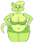  2019 alpha_channel anthro areola belly big_breasts black_eyes black_nose breasts camel_toe cleavage clothed clothing crop_top deep_navel digital_media_(artwork) eyelashes female freckles front_view green_hair hair hand_on_hip hi_res looking_at_viewer mammal maverick115 midriff mous_(tacdoodles) mouse navel open_mouth overweight overweight_female rodent shirt shorts solo tank_top thick_thighs voluptuous wide_hips 
