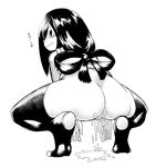  artist_request asui_tsuyu boku_no_hero_academia feet from_behind hands long_hair low-tied_long_hair monochrome tagme thighhighs tied_hair 