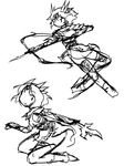  1girl bow_(weapon) camel_(dansen) milia milia_wars monochrome parody pen_(medium) the_legend_of_zelda the_legend_of_zelda:_breath_of_the_wild weapon 