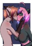  anthro bear blush breasts canine duo eyes_closed featureless_breasts female female/female kissing mammal naomy nude panda sketch 