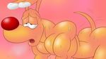  biceps brain_(inspector_gadget) butt canine dog edit inspector_gadget_(franchise) julian_(oney_plays) male mammal muscular nude open_mouth panting pecs simple_background sketch solo sweat white_background 