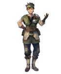  armor belt black_hair boots brown_eyes brown_gloves dark_skin dark_skinned_male fingerless_gloves fire_emblem fire_emblem_echoes:_mou_hitori_no_eiyuuou fire_emblem_heroes full_body gloves grey_(fire_emblem) headband highres kawasumi_mahiro knee_boots male_focus official_art pants shoulder_armor sleeveless smile solo standing transparent_background 