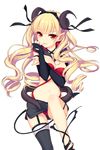  breast_hold cleavage dmyo horns pointy_ears soccer_spirits stockings thighhighs transparent_png 