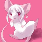  furry kemoribon mouse red_eyes smile white_hair 