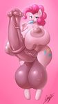  2017 animal_genitalia animal_penis anthro areola balls big_balls big_breasts blush breasts colored crossgender dickgirl equine equine_penis erection food friendship_is_magic hair hi_res horse huge_balls huge_breasts hyper hyper_balls hyper_breasts hyper_penis hyperstorm_h intersex mammal medial_ring my_little_pony nipples nude penis pink_background pink_hair pinkie_pie_(mlp) popsicle simple_background solo starykrow vein 