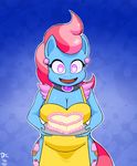  &lt;3 &lt;3_eyes 2016 5_fingers anthro apron big_breasts blue_fur breasts cake clothed clothing collar cupcake cutie_mark dr._chaos ear_piercing earth_pony equine female food friendship_is_magic fur glowing glowing_eyes hair holding_(disambiguation) horse looking_at_viewer mammal mind_control mother mrs_cake_(mlp) multicolored_hair my_little_pony naked_apron open_mouth parent piercing pink_hair plate pony simple_background slightly_chubby smile solo tongue 