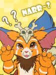  blush brown_eyes cute fur gnar_(lol) league_of_legends male orange_fur portrait riot_games solo tongue video_games yordle yuniwolfsky 