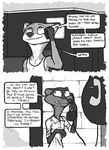  anthro canine clothing comic dialogue disney duke_weaselton fox luraiokun male mammal mustelid nick_wilde phone weasel zootopia 