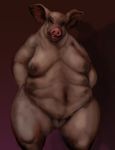  belly big_belly breasts female mammal multi_breast obese overweight pig porcine splice_(artist) swine wide_hips 