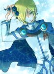  1boy blonde_hair blue_eyes cape earrings flower hair_over_one_eye open_mouth short_hair tales_of_(series) tales_of_legendia walter_delques 
