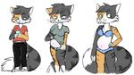  anthro belly big_belly big_breasts blush breasts cat clothing cutedeer feline female mammal multiple_poses oversize panties pose pregnant simple_background underwear 