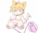  artist_request blonde_hair breasts dog furry plush short_hair 