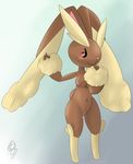  anthro big_ears breasts butt claws female hare hi_res lagomorph lopunny mammal nintendo paws pok&eacute;mon pussy rabbit red_eyes rhuanfps solo video_games 