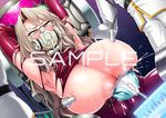  1girl ahegao armpits bangs bodysuit breast_milk breasts breasts_outside dutch_angle eliza_perlman game_cg helpless huge_breasts indoors kangoku_academia lactation lilith-soft long_hair milking milking_machine mole mole_under_eye puffy_nipples sample stationary_restraints torn_clothes watermark 