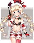  :q belt belt_buckle black_bikini_top blonde_hair blue_eyes blush breasts buckle capelet collar colt_m1873_(girls_frontline) commentary_request cowboy_shot front-tie_top fur-trimmed_capelet fur_collar fur_trim girls_frontline gloves gun handgun hat holding holding_gun holding_weapon long_hair looking_at_viewer print_bikini_top red_capelet red_gloves red_hat red_legwear red_shorts revolver ringlets shorts single_thighhigh small_breasts solo standing star star_print striped striped_legwear thighhighs tongue tongue_out twintails two-tone_background very_long_hair weapon white_belt white_collar yasuna_(nanjiang) 