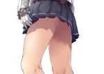  ass gloves kantai_collection kashima_(kantai_collection) lower_body ohiya out_of_frame pleated_skirt simple_background skirt solo thighs white_background white_gloves 