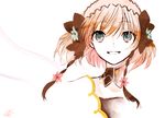  1girl blue_eyes brown_hair choker hair_ornament hairband jacket leia_rolando open_mouth short_hair tales_of_(series) tales_of_xillia 